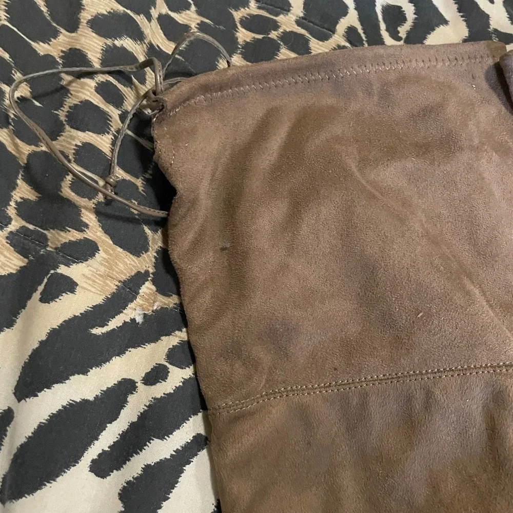 Over the Knee Boots Size 7W Wide Calf Block Heel‎ Pull On Faux Suede Boots